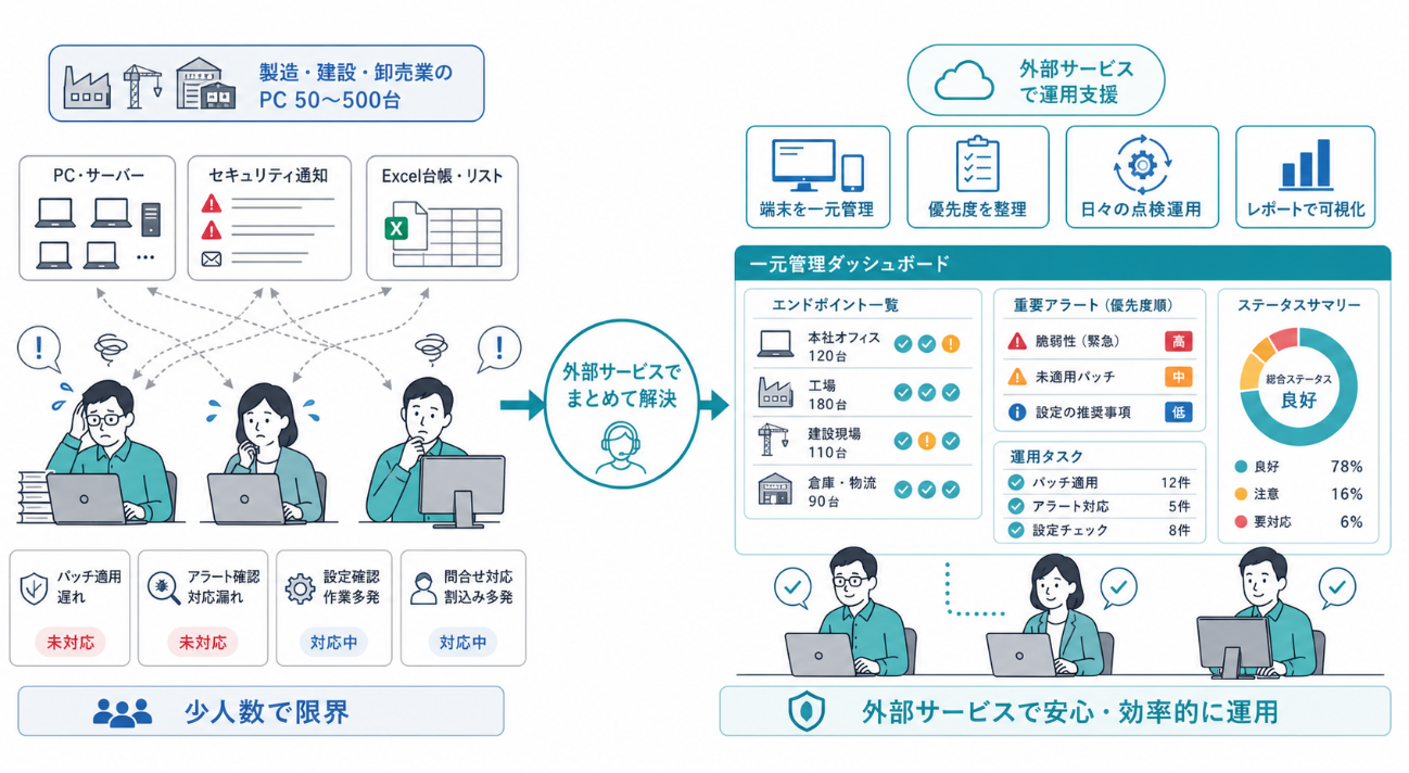「少人数情シスだけでは守り切れない」と感じたときの選択肢